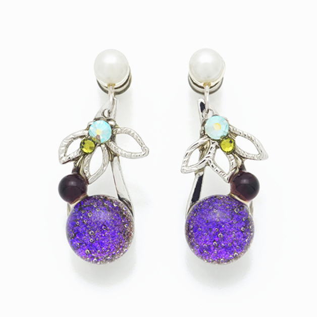 ぴあり メランザーナ melanzana ナス なすび 野菜シリーズ パープル 紫 シルバー ピアリ 耳 アクセサリー ギフト プレゼント